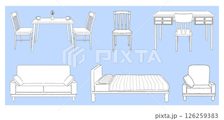 シンプルなインテリアのイラスト 126259383
