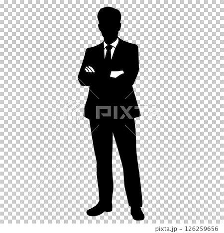 Silhouette illustration of a male businessman in a suit 126259656