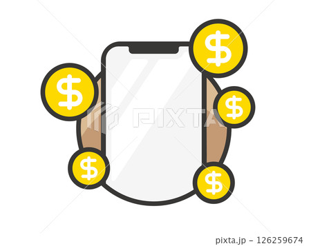 スマホとドルマークのイメージ ベクターイラスト 126259674