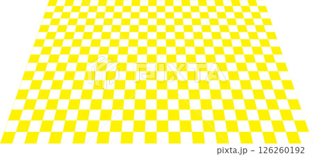 市松模様 黄色 斜め視点 市松模様 黄色 斜め視点 126260192