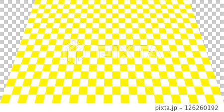市松模様 黄色 斜め視点 市松模様 黄色 斜め視点 126260192