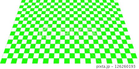 市松模様　緑　斜め視点 126260193