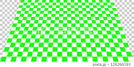市松模様　緑　斜め視点 126260193