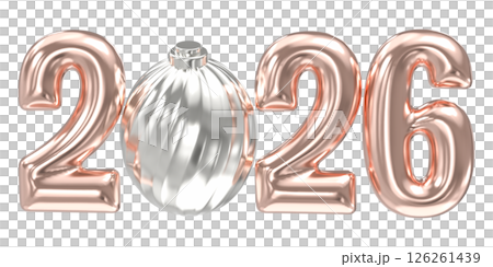Happy New Year Number Gold 3D Render Happy New Year Number Gold 3D Render 126261439