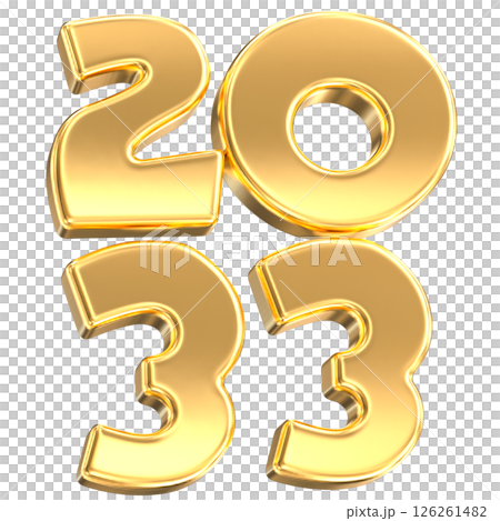 Happy New Year Number Gold 3D Render Happy New Year Number Gold 3D Render 126261482