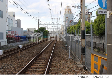 JR線路 踏切 福知山線 伊丹 【兵庫県】 JR線路 踏切 福知山線 伊丹 【兵庫県】 126261998