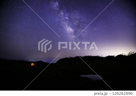 《高知県 梶が森キャンプ場》 梶が森キャンプ場からの天の川と星空 126262890