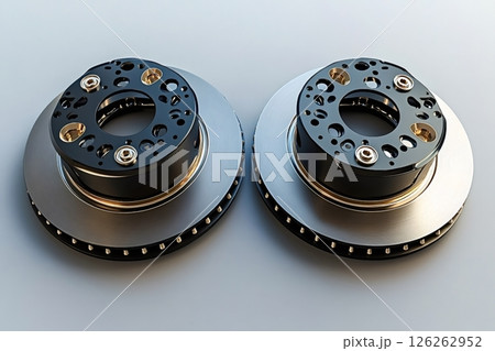 Two performance brake discs with floating rotors and hats Two performance brake discs with floating rotors and hats 126262952