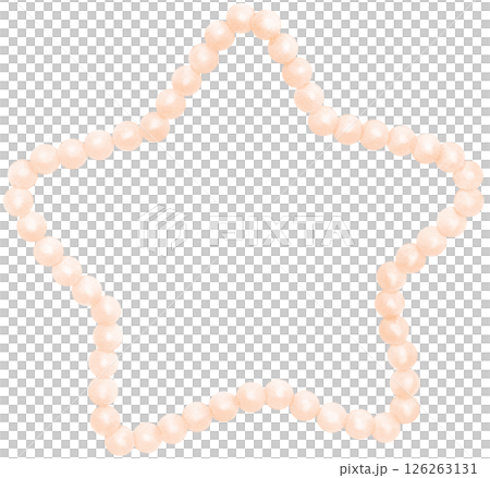 Retro White Pearl Frame Star Shape watercolor 126263131