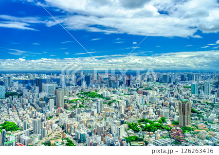 東京・高輪 品川駅方面を望む都市風景 東京・高輪 品川駅方面を望む都市風景 126263416