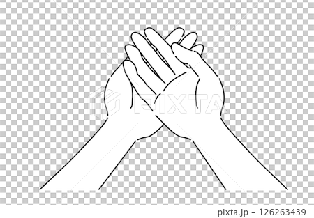 Both hands, palms facing up, as if scooping something Both hands, palms facing up, as if scooping something 126263439