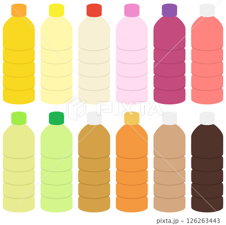 ペットボトルのドリンク アソート12種類イラストセット 126263443