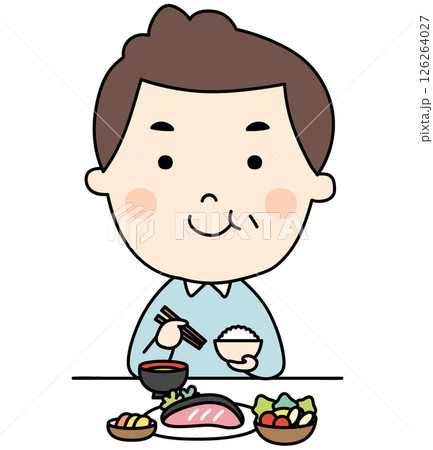 食事をするお父さん 126264027