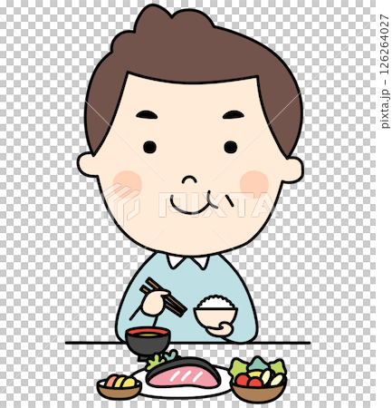 食事をするお父さん 126264027