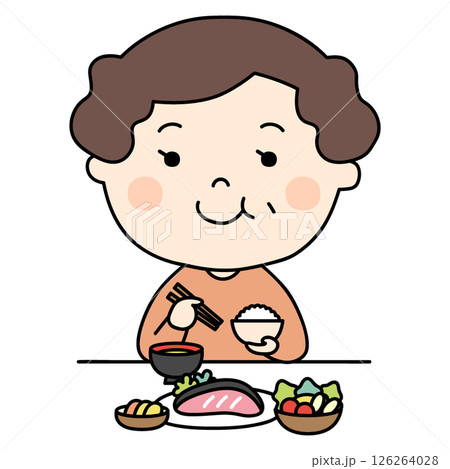 食事をするお母さん 126264028