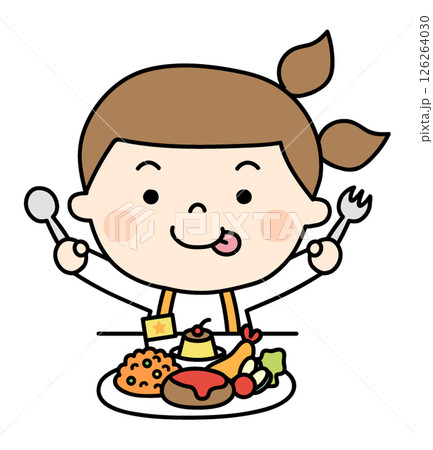 食事をする女の子 食事をする女の子 126264030