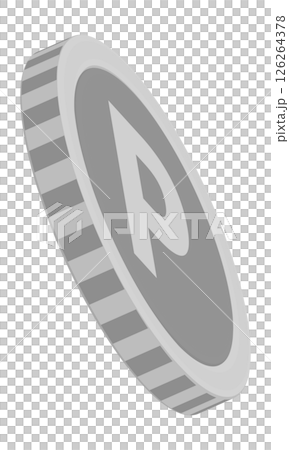 キラキラしているシルバーのポイントコイン イラスト イメージ 素材 126264378