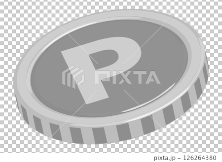 閃閃發光的銀點硬幣插圖圖像素材 126264380