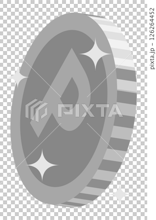 キラキラしているシルバーのポイントコイン イラスト イメージ 素材 キラキラしているシルバーのポイントコイン イラスト イメージ 素材 126264452