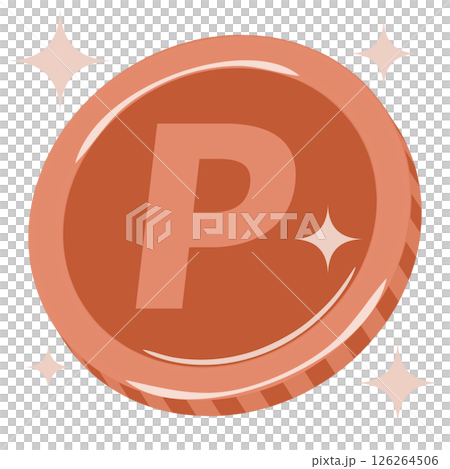 Sparkling bronze point coin illustration image material 126264506
