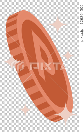 Sparkling bronze point coin illustration image material Sparkling bronze point coin illustration image material 126264509