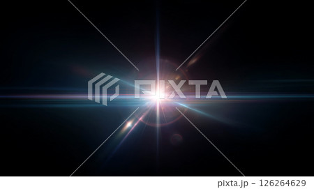 黒背景に放射するフレア光線 黒背景に放射するフレア光線 126264629