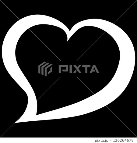 白いふきだし風のハートマーク 126264679
