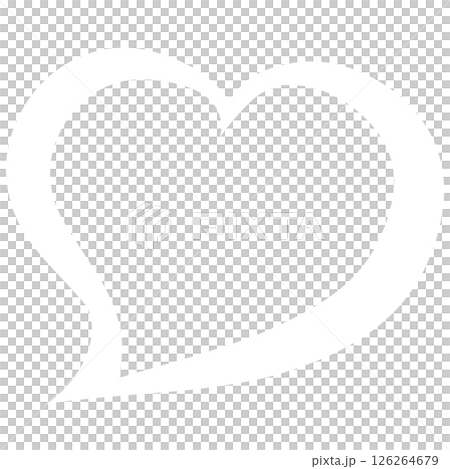白いふきだし風のハートマーク 126264679