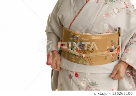 和服、着物を着る手順 帯を締める 和服、着物を着る手順 帯を締める 126265100