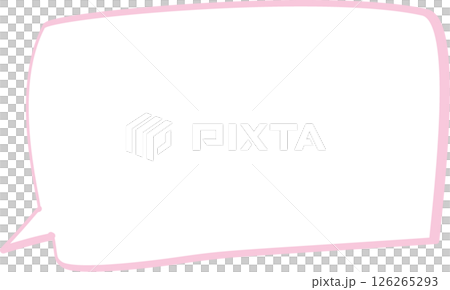 Pastel colored hand-drawn style speech bubble (transparent background) 126265293