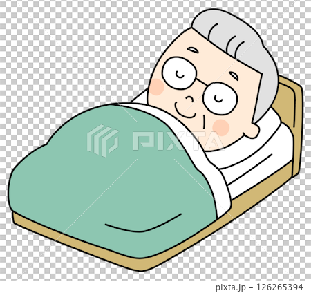 寝ているおじいさん 126265394