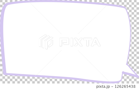 パステルカラーの手書き風吹き出し（背景透過） / Hand-drawn Pastel Speech  126265438