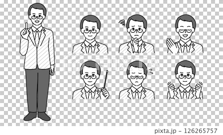 Set A of illustrations of male lawyers in formal suits (full body, bust up, expressive expressions and poses) Set A of illustrations of male lawyers in formal suits (full body, bust up, expressive expressions and poses) 126265757