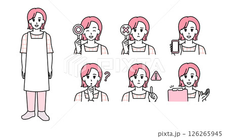 Illustration set B of female nursery school 126265945