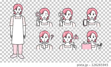 Illustration set B of female nursery school 126265945