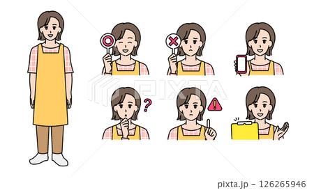 Illustration set B of female nursery school 126265946