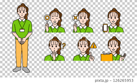 Illustration set B of female caregivers in uniform 126265953