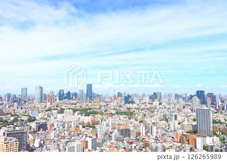 東京都、東京の街並みと東京タワーの風景 東京都、東京の街並みと東京タワーの風景 126265989