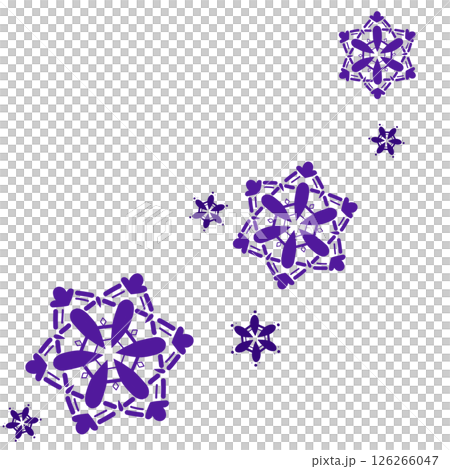濃い紫のレースのような雪の装飾 126266047