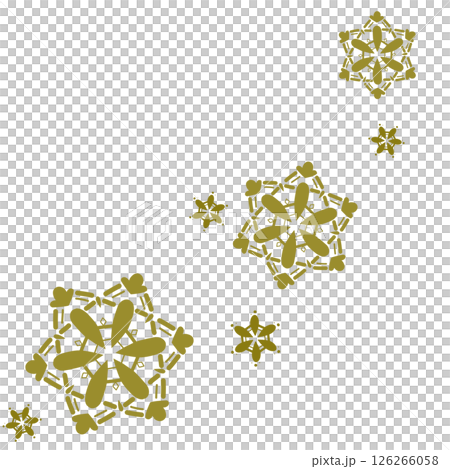 Dark yellow lace-like snowflake decoration Dark yellow lace-like snowflake decoration 126266058