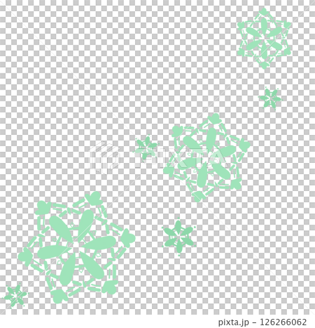 薄い緑色のレースのような雪の装飾 126266062