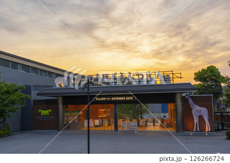 夕日に染まる天王寺動物園てんしばゲート 夕日に染まる天王寺動物園てんしばゲート 126266724