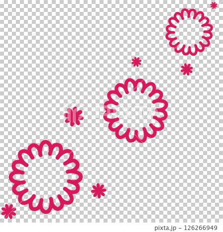 許多鮮豔的粉紅色花朵 126266949