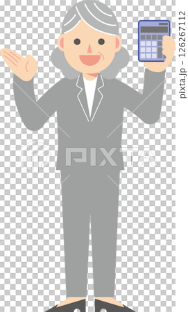 電卓を持つスーツの女性 126267112