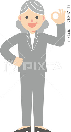 OKマークをするスーツ女性 126267113