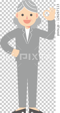 OKマークをするスーツ女性 126267113