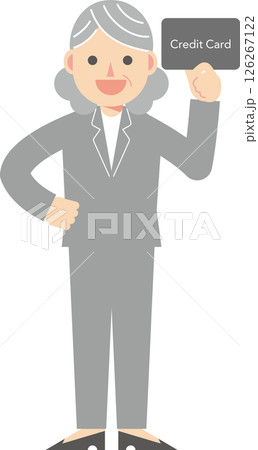 クレジットカードを持つスーツの女性 126267122