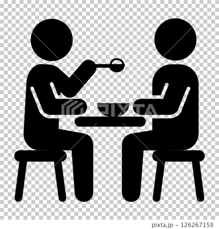 ピクトグラム 介護 食事介助のベクターイラスト ピクトグラム 介護 食事介助のベクターイラスト 126267158