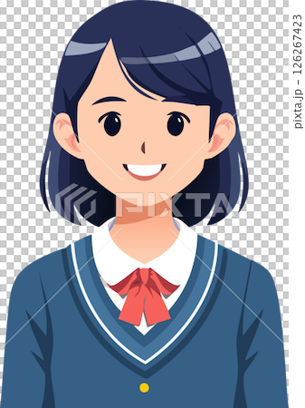 穿制服的學生插畫素材 126267423