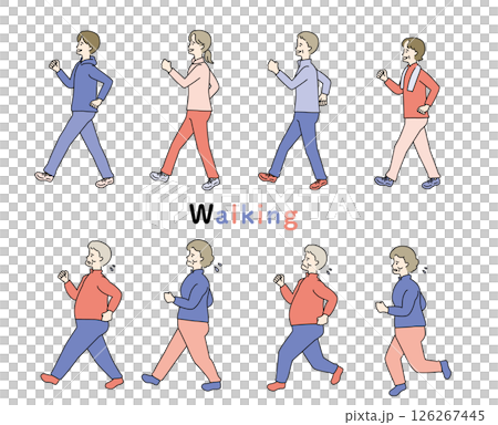 一組行走的人 一組行走的人 126267445